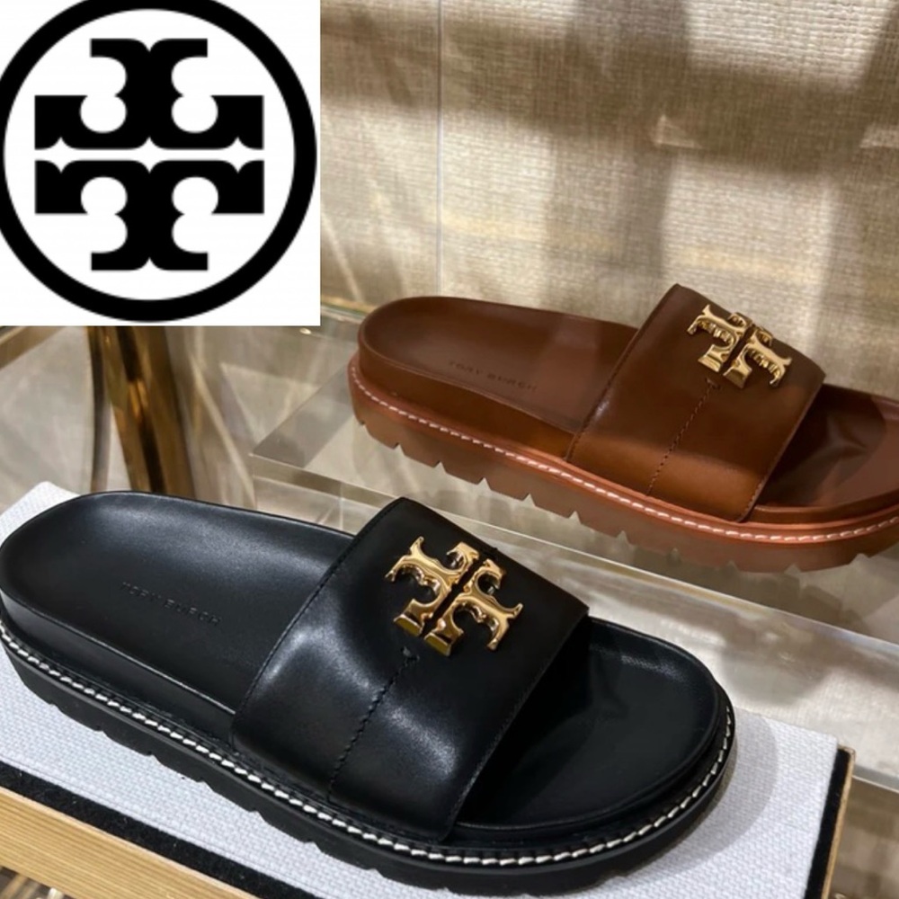 Tory Burch Everly anatomic Black leather sandal